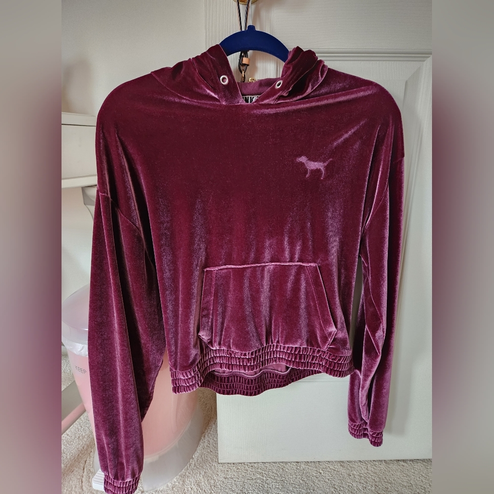 PINK velvet hoodie